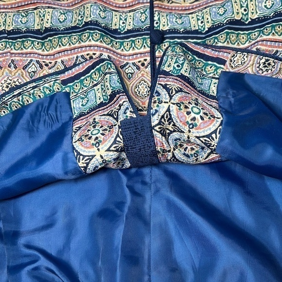 VINTAGE ADRIANNA PAPELL 100% SILK PASTEL PRINT BUTTON LINED BLAZER, SIZE 10 - Picture 7 of 8